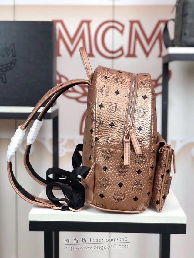 MCM雙肩包 原單 5933小號 Trilogie Stark子母包 實用百搭 MCM經典印花 限量款 可拆卸口袋後背包  mdmc1048